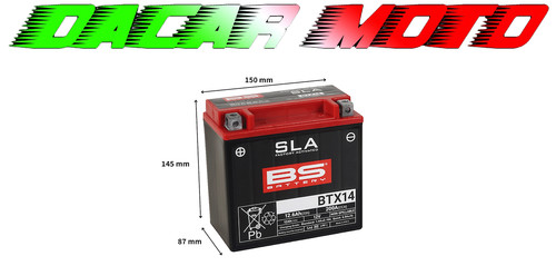Btx14 battery kawasaki klv - btx14,