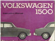 VW TYPE 3 1500 NOTCHBACK & VARIANT ORIGINAL 1962 OWNERS INSTRUCTION HANDBOOK