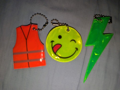 Reflective keyrings smiley - reflective,