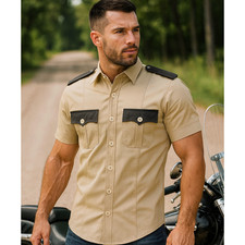 Mens Leather Shirt Sexy