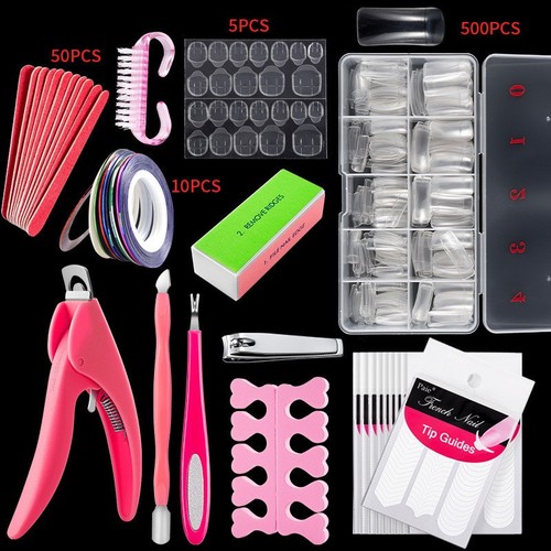 500 acrylic french - french, nails