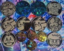 Set of 14x Pokemon Card Collectable Coins Inc. Pikachu, Terapagos, Venusaur Etc