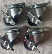 4 Castor Wheels Heavy Duty 50mm Swivel Trolley Furniture Caster with Brakes New