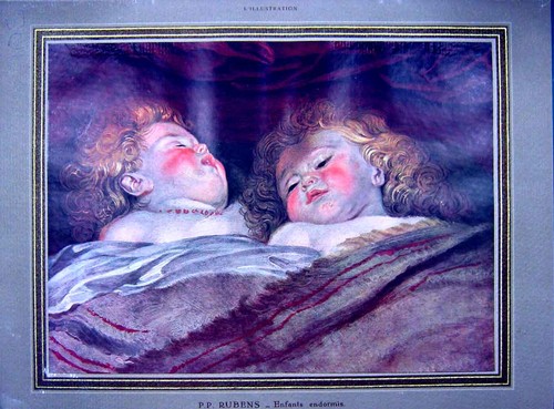 Original old vintage print - original,