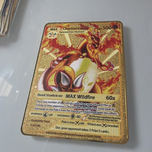 Charizard hp500 gold metal - charizard,