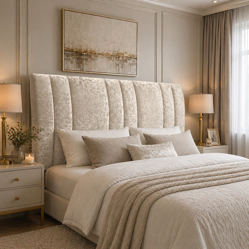 Winged upholstered headboard - upholstered,
