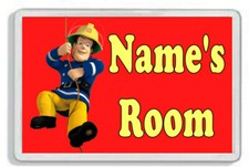 Personalised Fireman Sam Kids Door Plaque- Childrens Bedroom *SIZE= 9.5 x 6.5cm*
