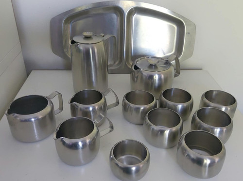 Old hall tea set stainless - set,