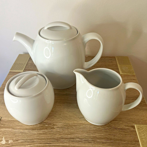 Denby white ceramic 4pc tea - ceramic,