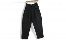 Lilith Trousers UK Small Grey Linen Wool Mix Barrel Leg Pants Women's Preloved