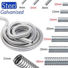 6mm,8mm,10mm,12mm,16mm,20mm,25mm,32mm to 51mm Galvanised Steel Flexible Conduit