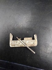 Vintage Metal Brooch Of A Row Boat From Malta Luzzu Fishing Boat