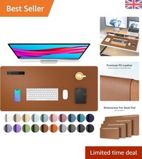 Elegant Brown PU Leather Desk