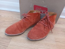 Clarks Boots Originals Phenia Desert Women Rust Red Uk 4 . Boxed