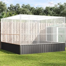 WALPLUS Aviary Silver 311x307x212cm Steel Outdoor Bird Cage Enclosure
