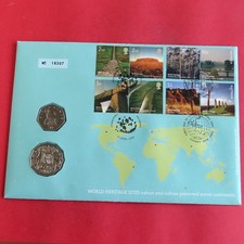 UK AUSTRALIA WORLD HERITAGE SITES 2 COIN FIRST DAY COVER