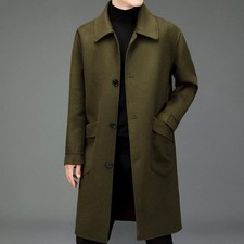 Military Green Wool Overcoat