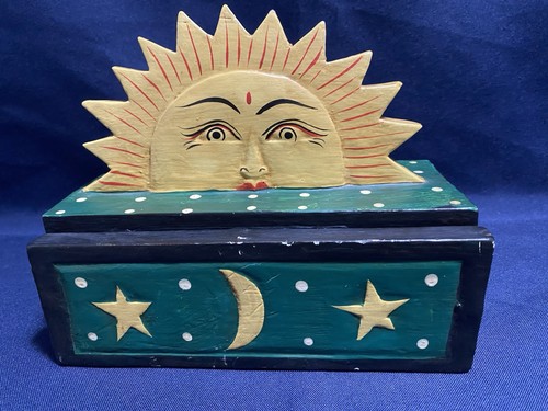 Vintage folk art celestial - folk, sun
