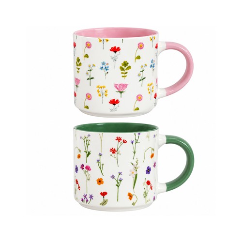 Floral mugs set - floral, of