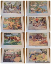 9 Macmillan School Posters Enid Blyton Series 52.5cm x 41.5cm Farm Cow Hen Dog