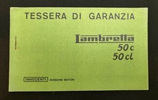 Very Rare Unused Original Lambretta Lui 50c 50cl Vega Warranty Service Booklet.