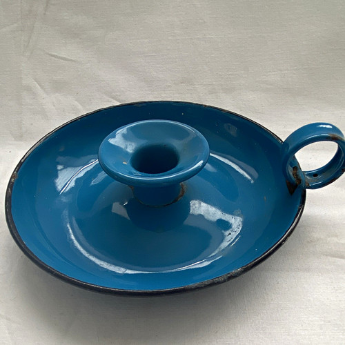 Vintage blue glossy - blue, enamel