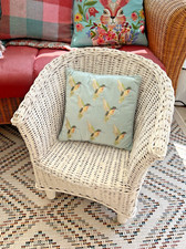 Vintage Rattan Bamboo Wicker Childs Tub Chair Retro Kitsch Boho Dolls Teddy