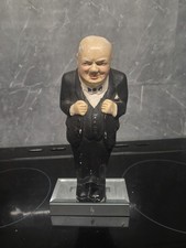 WWII Period Hand Painted Plaster Winston Churchill Figurine 9"  Tall