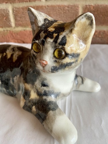 Winstanley pottery tabby cat - winstanley,