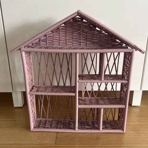 Pink wicker shabby chic wall - wicker,