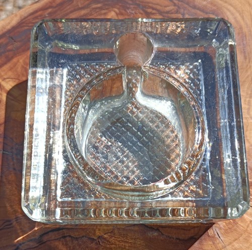 Vintage glass open inkwell - glass,