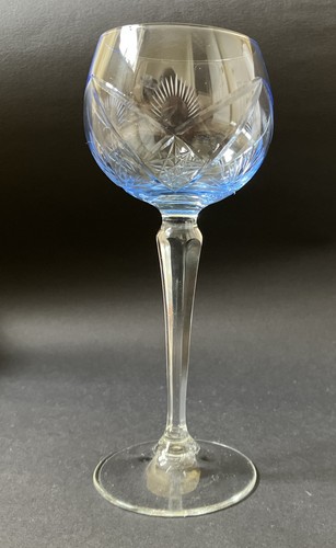Vintage blue hock wine glass - blue,