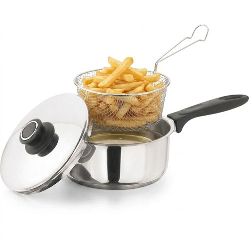 23cm chip pan - with, basket
