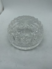Cavan Irish Lead Crystal Trinket Dish w Lid - etched mark - excellent condition