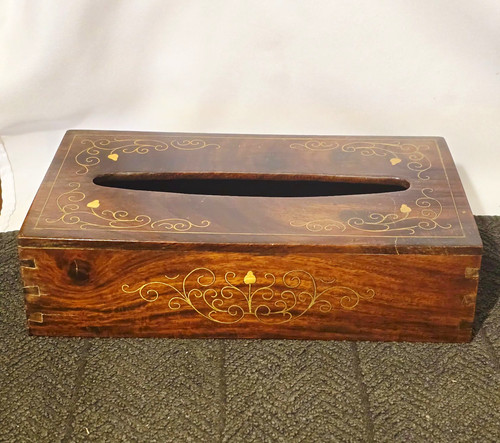 Vintage wooden tissue box - wooden,