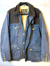 Barbour Mens Hackerton Waterproof Breathable Chore Jacket Blue Size XL 44 inch
