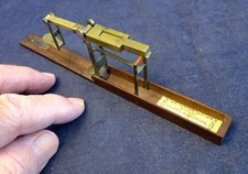 Tiny Rare Antique c1800 Wood/Brass Folding Coin Balance by Daniel Robinson