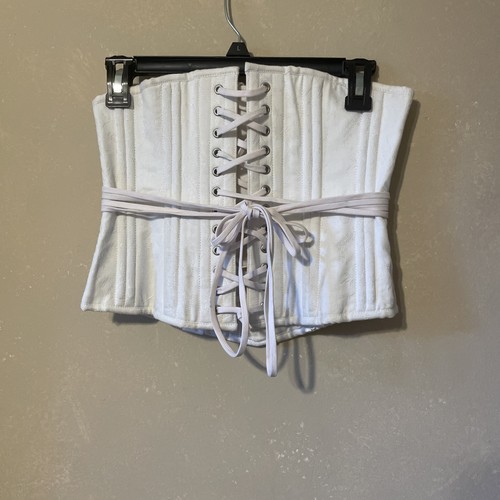 Gothicxo white waspie boned - waspie,