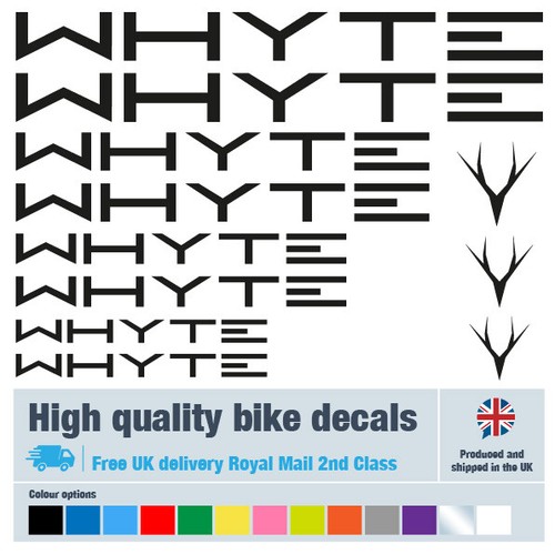 Whyte new bike decals labels