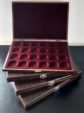 Wooden Silver Gold Coin Tray Cabinet Case Collection Storage Display Box Holders