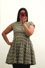 GEOMETRIC PATTERN DRESS JOY LOUCHE SIZE 10