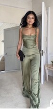 NWT Zara Satin Effect Green