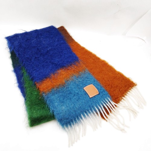 Loewe scarf navy blue - navy, mohair