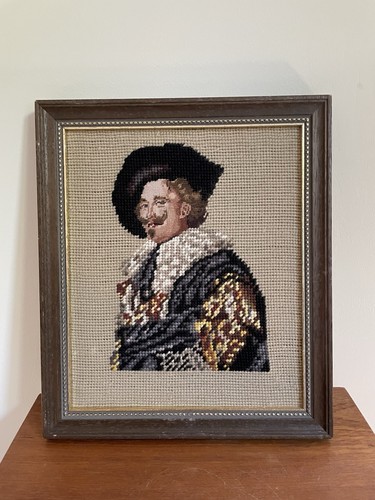 Framed needlepoint embroidery - needlepoint,