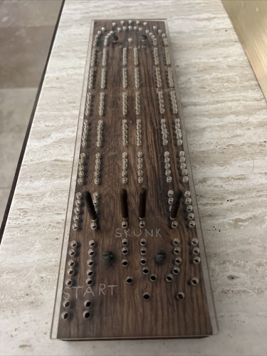 Antique wood cribbage board - antique,