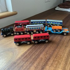 10x ELC Wooden Train Engines and Carriages Bundle Some Vintage 