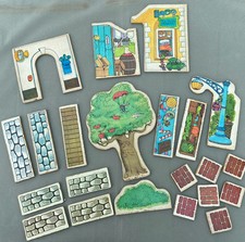SPARES Vintage Playskool Richard Scarry Puzzletown Town Centre Walls Tree Fence