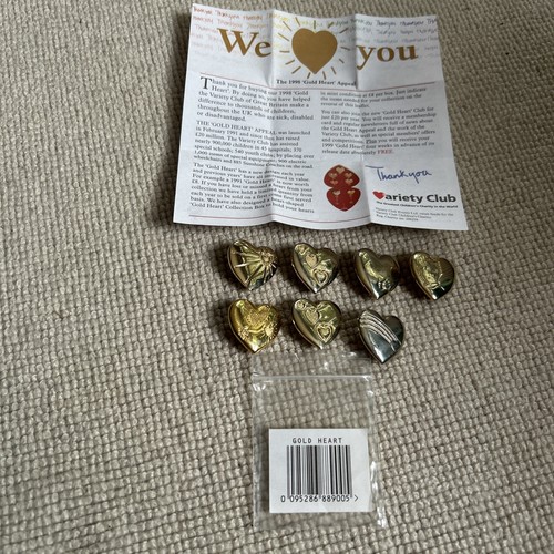Variety club gold - heart, pin