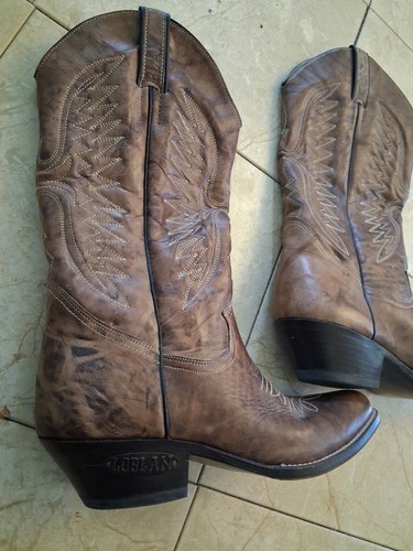 Loblan brown leather cowboy - brown,