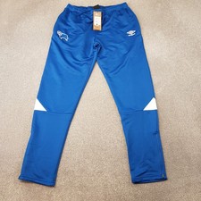 Umbro Derby Mens Tracksuit Bottoms Large Blue Football Training Tapered Pants
